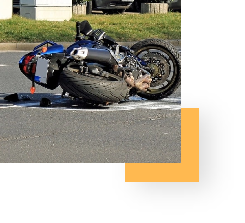 Image of a bike in a motorcycle accident